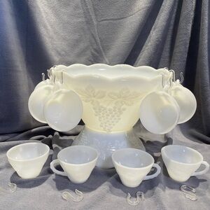 Elegant White Punch Bowl Set